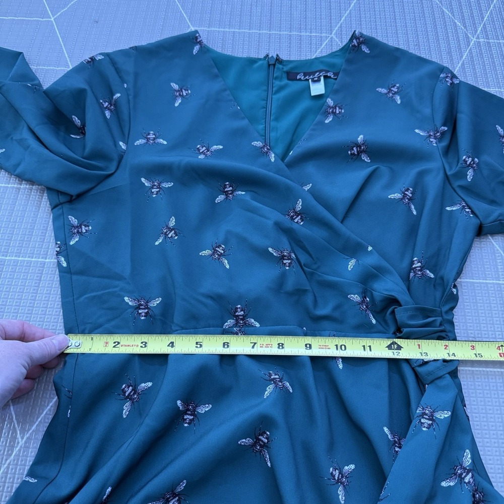 Modcloth Hutch Just Bee Yourself‎ Size 10 Green Midi Dress Faux Wrap - Picture 9 of 10
